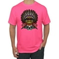 thumbnail image 1 of Funny Bird Chief Skull and Roses Vintage Fashion Graphic T-Shirt, Neon Pink, X-Large, 1 of 1