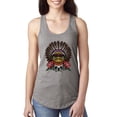 thumbnail image 1 of Funny Bird Chief Skull and Roses Vintage Fashion Ladies Racerback Tank Top, Heather Grey, X-Large, 1 of 1
