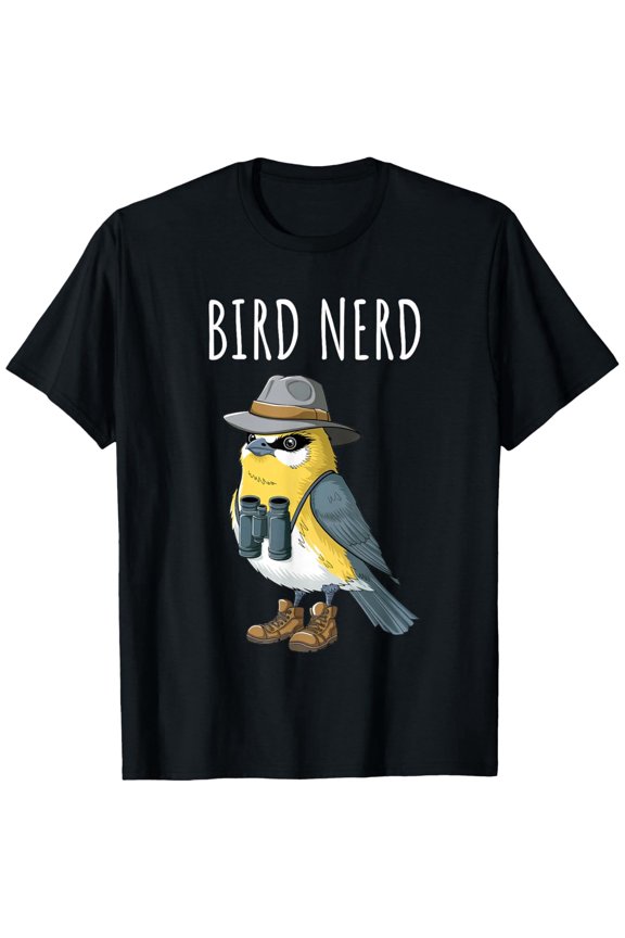 Funny Bird Nerd Graphic Tee Retro Bird Watching T-Shirt for Men and Women Nature Lover Ornithology Gift Apparel