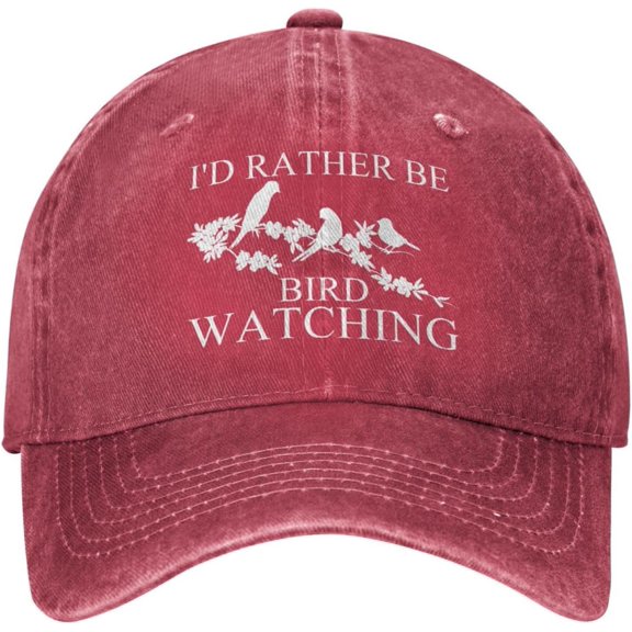 Funny Bird Watcher Gift Mens Ball Caps I'd Rather Be Bird Watching Beach Baseball Hats for Men Breathable Lids Caps
