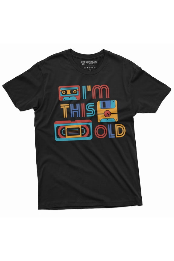 Funny Birthday 80s 90s born Shirt I am this old floppy disk video cassette tape vintage Shirt