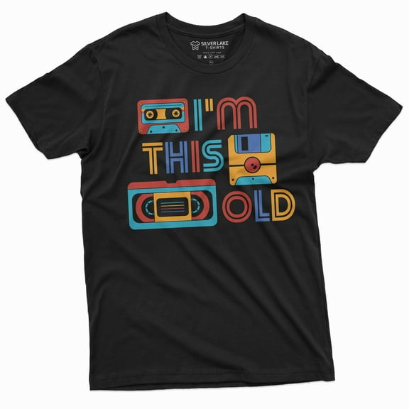 Funny Birthday 80s 90s born Shirt I am this old floppy disk video cassette tape vintage Shirt