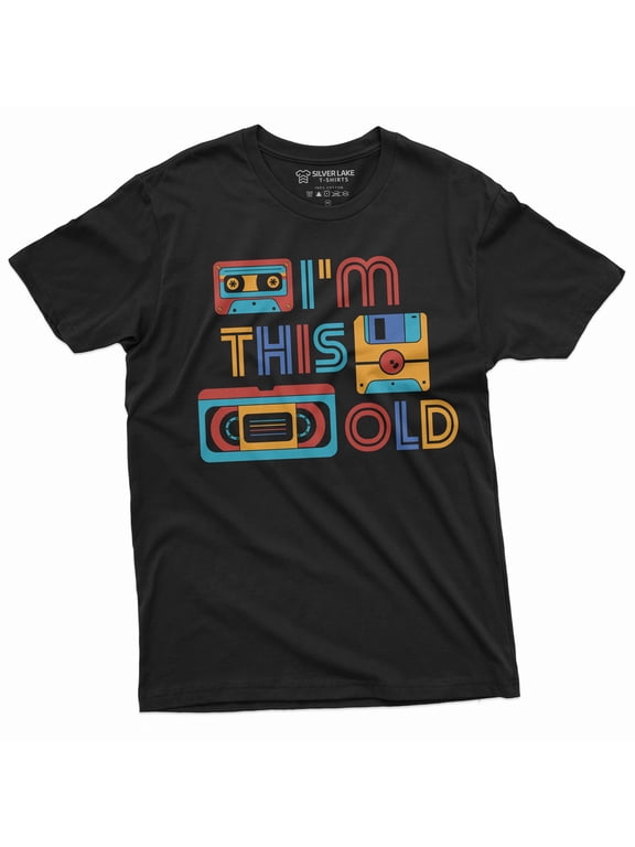 Funny Birthday 80s 90s born Shirt I am this old floppy disk video cassette tape vintage Shirt