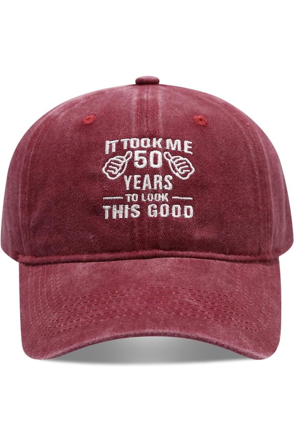Funny Birthday Baseball Cap, 'It Took Me 50-90 Years to Look This Good', Washed Cotton, Adjustable Fit