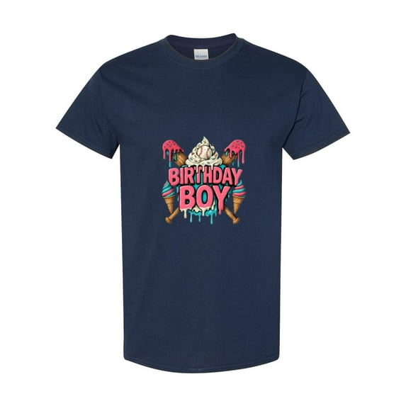 Funny Birthday Boy Baseball Bat Ice Cream Drip Youth Kids Sports Party T-Shirt, for men & women, up to size 5XL