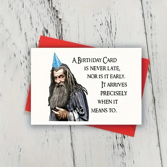Funny Birthday Card  A Birthday Card is Never Late with Envelop  Perfect for Friends & Family Celebrations, Unique Humor Greeting Card