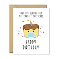 thumbnail image 1 of Funny Birthday Card with Cake and Mask Design – "Have Fun Blowing Out the Candles This Year!" – Envelope Included, Blank Inside – Perfect for Birthdays, 1 of 2