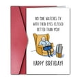 thumbnail image 1 of Funny Birthday Card for Dad – "No One Watches TV with Their Eyes Closed Better Than You!" – Envelope Included, Blank Inside – Perfect for Dad's Birthday Gift, 1 of 3