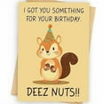 thumbnail image 1 of Funny Birthday Card – “I Got You Something for Your Birthday, DEEZ NUTS!!” – Cute Squirrel Design – Envelope Included, Blank Inside – Hilarious Gift Idea for Friends, 1 of 2