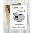 thumbnail image 1 of Funny Birthday Card - "Older? Yes. Wiser? That's Debatable" with Cute Cat Design - Envelope Included, Blank Inside - Perfect for Friends and Family Birthdays, 1 of 2