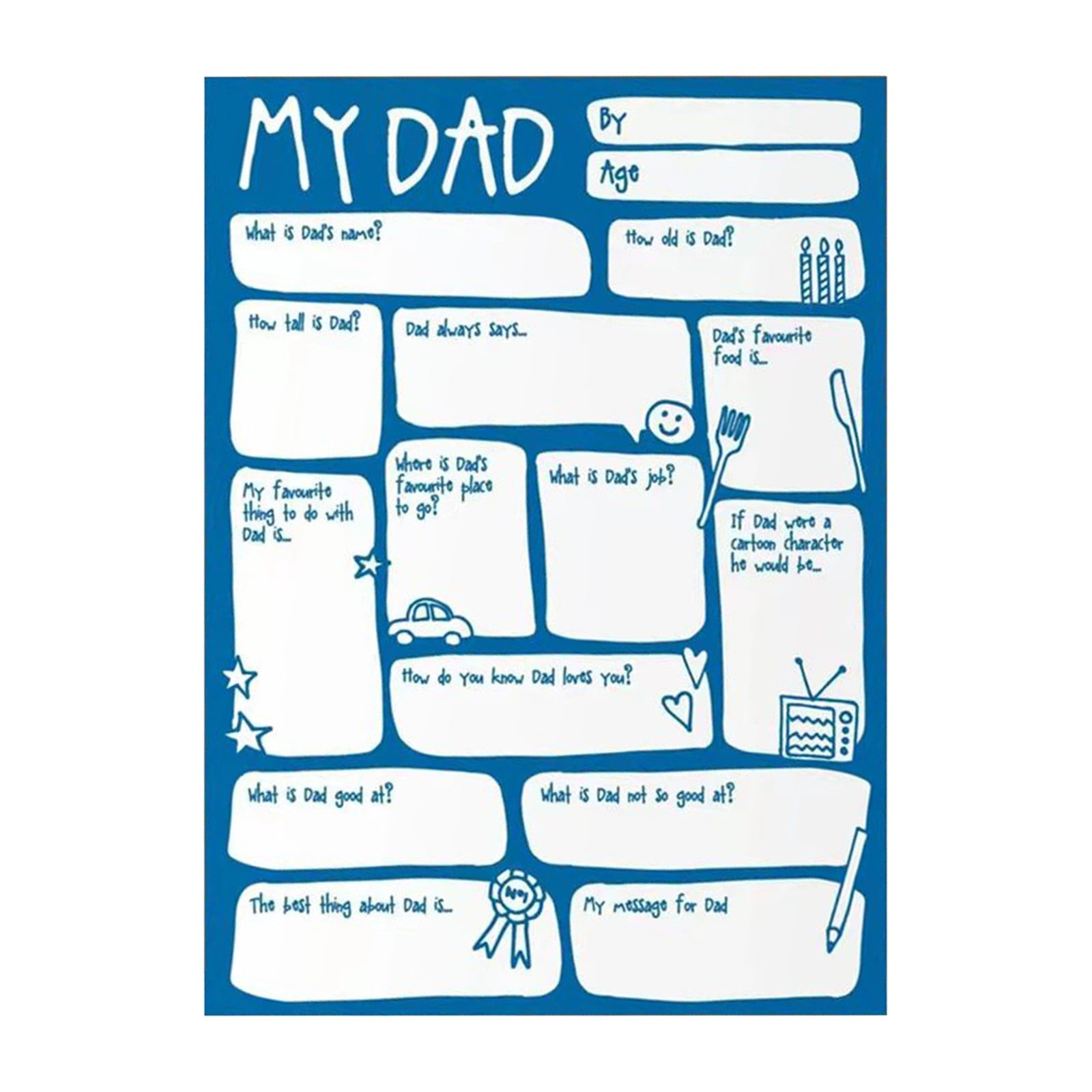 Funny Birthday Card for Daddy, Unique Fill in Blanks Bday Card for Daddy, Funny Father's Day Card, Unique Fathers Day Card