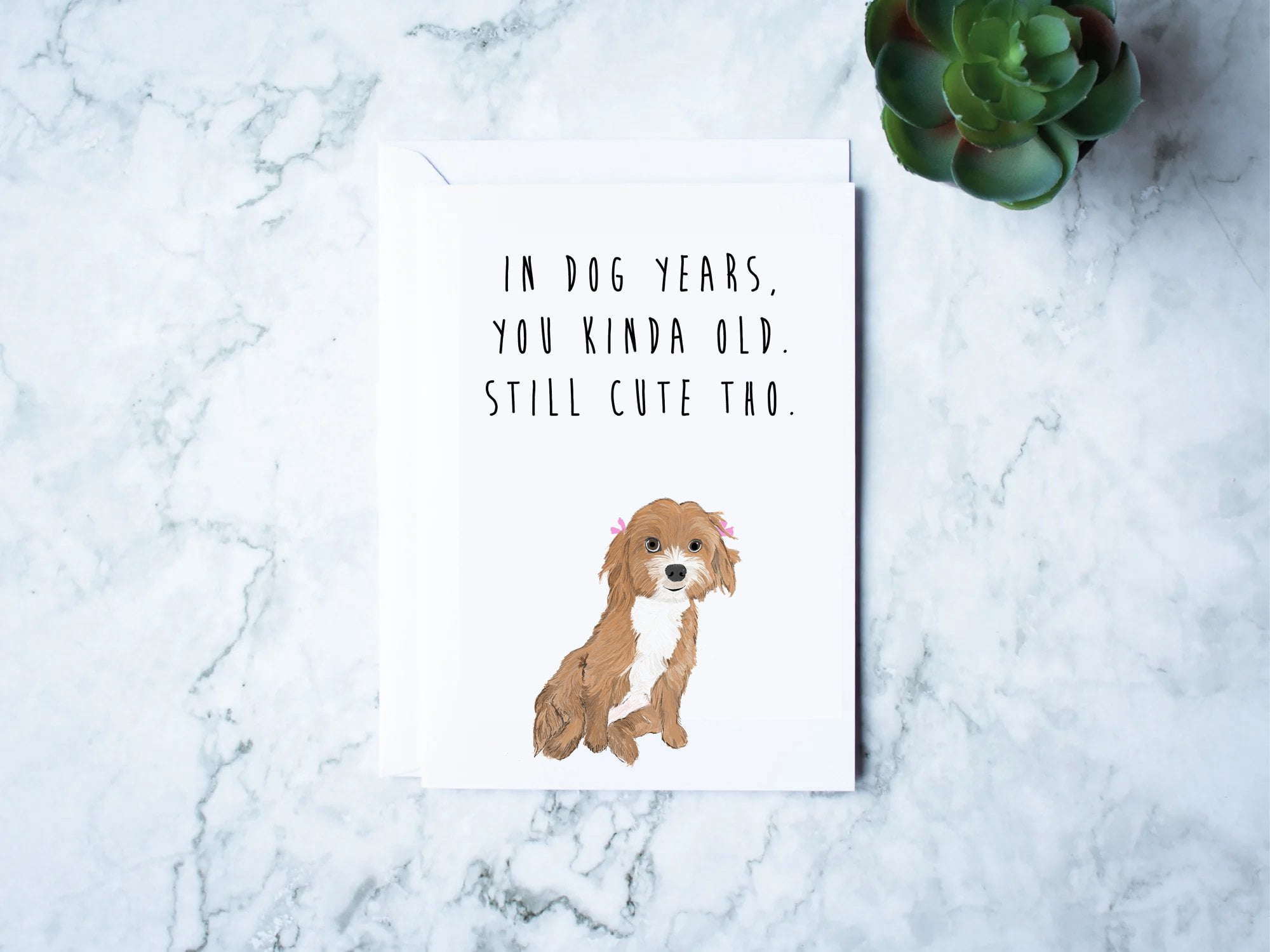 Funny Birthday Card for Dog Lovers – “In Dog Years, You Kinda Old ...