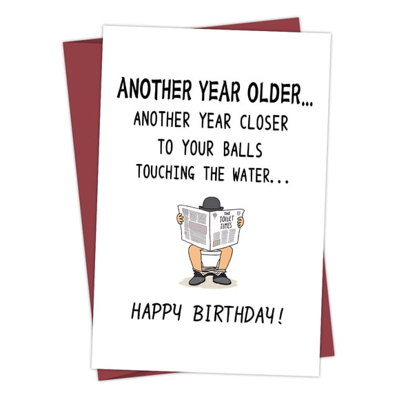 Funny Birthday Card for Him  "Another Year Older..." Humorous Design  Blank Inside  Perfect Gift for Male Friends and Family Birthdays