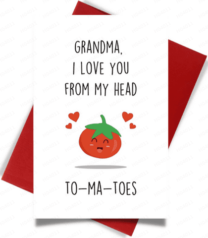 Funny Birthday Card for Mothers & Grandma, Tomato Pun Mothers Day Card ...