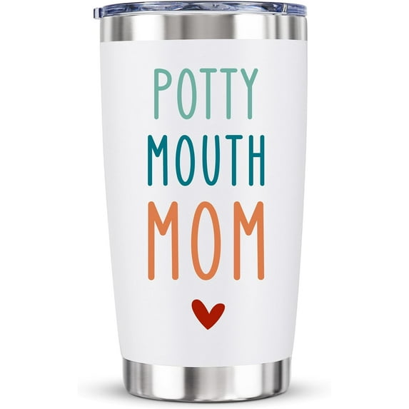 Funny Birthday Gifts for Mom - Gag Gifts for Mama from Daughter Son, Hilarious Mothers Day Gift for Mom Novelty Christmas Gifts for Women Mom, 20 Oz Vacuum Insulated Tumbler (White)