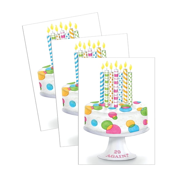 Funny Birthday Greeting Card (5" x 7") by Ann Scott Design | 3 Pack + 3 Envelopes (Won't Ask, Won't Tell)