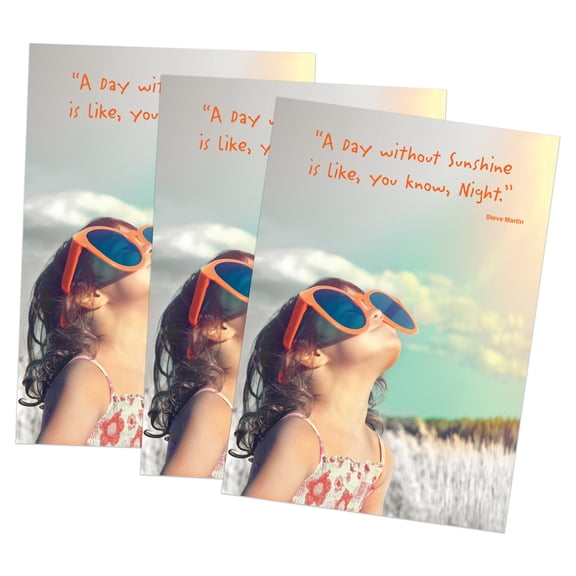 Funny Birthday Greeting Card (5" x 7") by Paper Street | 3 Pack + 3 Envelopes (Day Without Sunshine)