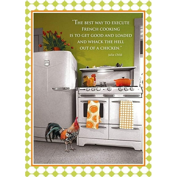 Funny Birthday Greeting Card (5" x 7") by Paper Street | 3 Pack + 3 Envelopes (Julia Child French Cooking)