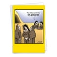 thumbnail image 1 of Funny Birthday Greeting Card with 5 x 7 Inch Envelope (1 Card) Bday Brazilian Wax - Neanderthals Talking with Shaven Woman, 1 of 6