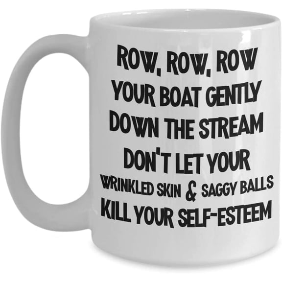 Funny Birthday Mug For Men Over the Hill 40th 50th 60th 70th for Husband 11 or 15 Oz. White Ceramic Coffee Cup for Boyfriend Friend Man