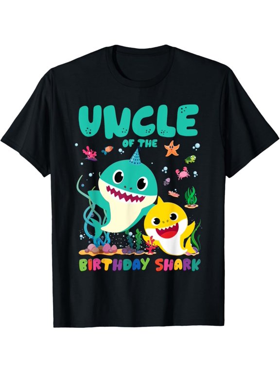 Funny Birthday Uncle Of The Birthday Family Shark Unisex T-Shirt S-5XL Best Birthday Gifts