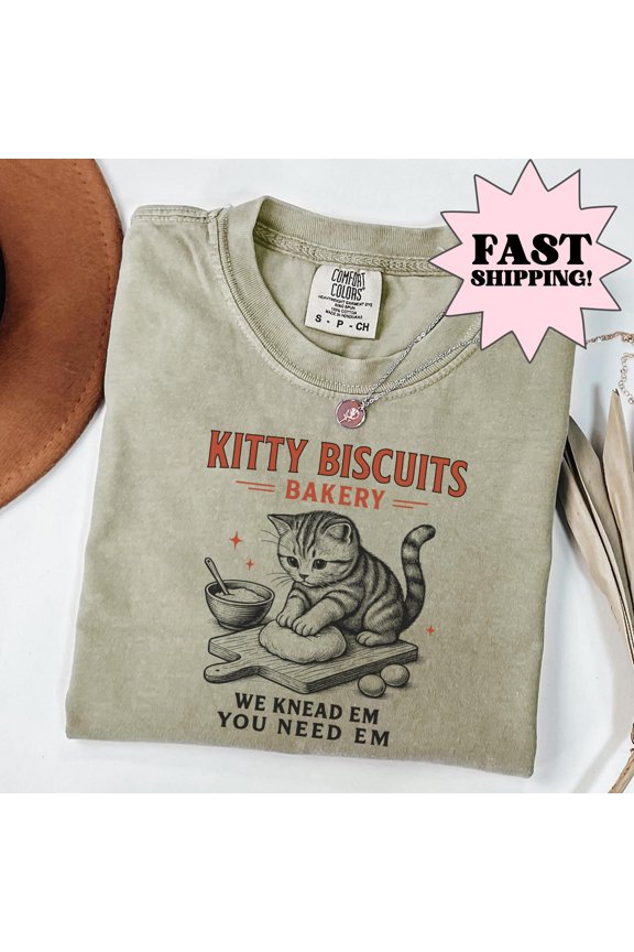 Funny Biscuit Cat Meme Comfort Colors Tee for Cozy Everyday Wear