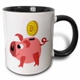 thumbnail image 1 of 3drose, Funny Bitcoin Cryptocurrency Piggy Bank Money Investing Cartoon, 15oz Two-tone Black Mug, 1 of 6