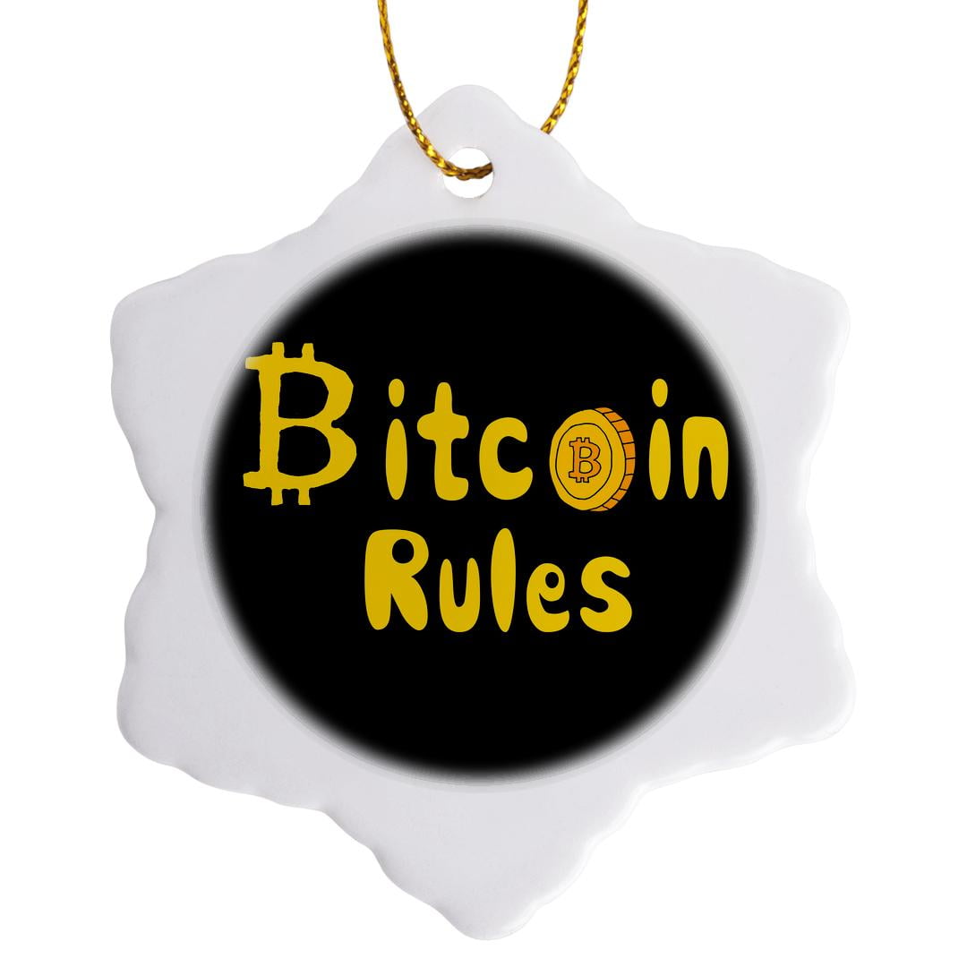 3drose, Funny Bitcoin Digital Currency Cryptocurrency Bitcoin Rules, Circle  Porcelain Ornament - Walmart.com