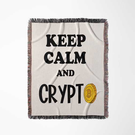 Funny Bitcoin Digital Currency Keep Calm And Crypto Cryptocurrency, Woven Blanket