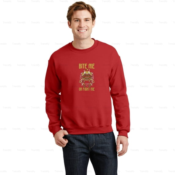 Funny Bite Me Or Fight Me Vampire Halloween Graphic Unisex Sweatshirt M390840, Up to Size 5XL