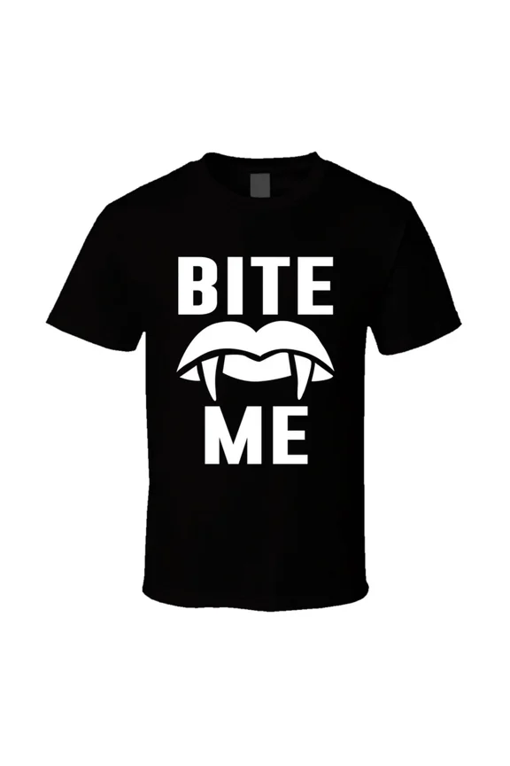 Funny Bite Me Vampire Fangs Hubie Holiday Adam Sandler Film Fan Unisex T-Shirt, up to Size 5XL