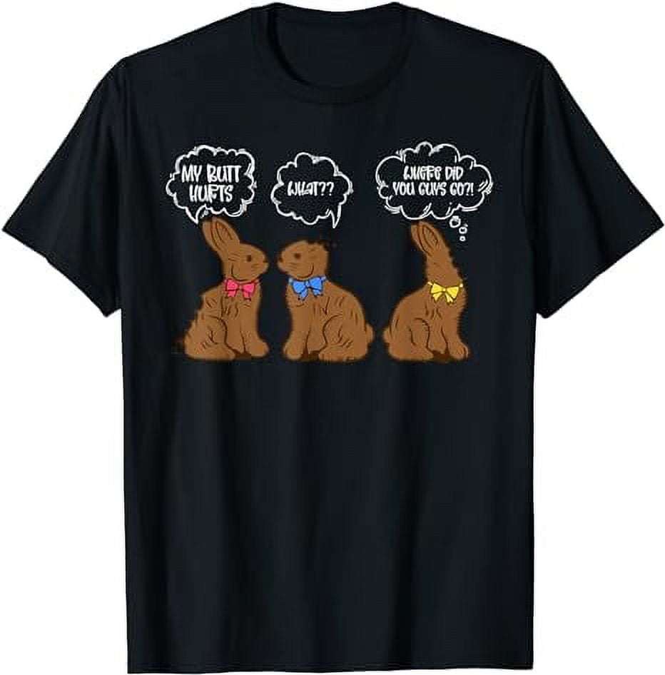 Funny Bitten Chocolate Bunny Easter Where Did You Guys Go TShirt