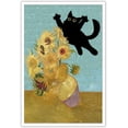 thumbnail image 1 of Funny Black Cat Art Poster Vintage Van Gogh Sunflower Cat Print Canvas Wall Art Cute Animal Room Aesthetic Prints Painting For Home Bedroom Dorm Wall Decor 12x16in Unframed, 1 of 7