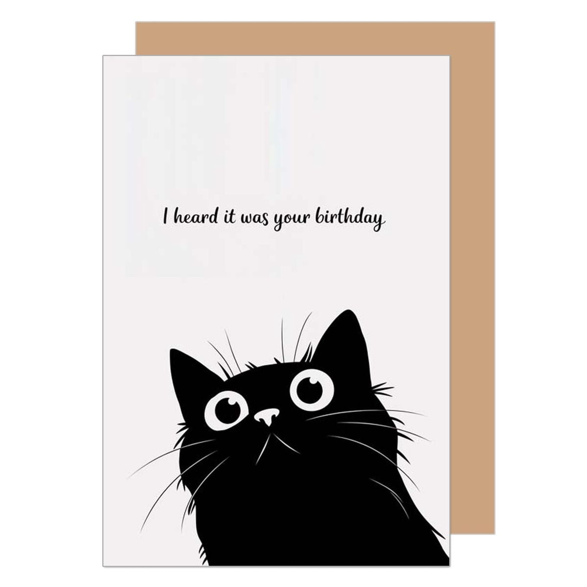 Funny Black Cat Birthday Card – “I Heard It Was Your Birthday” – Cute ...