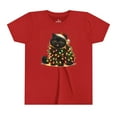 thumbnail image 1 of Funny Black Cat Christmas Tree Light - Youth Short Sleeve Tee, 1 of 2