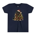thumbnail image 1 of Funny Black Cat Christmas Tree Light - Youth Short Sleeve Tee, 1 of 2