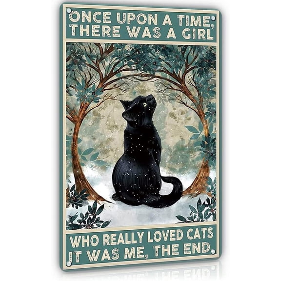 Funny Black Cat Decor Metal Tin Sign- I Do What I Want - Cute Cat Funny Metal Poster Wall Art Decor Sign for Bathroom, Garden, 12x8 Inches