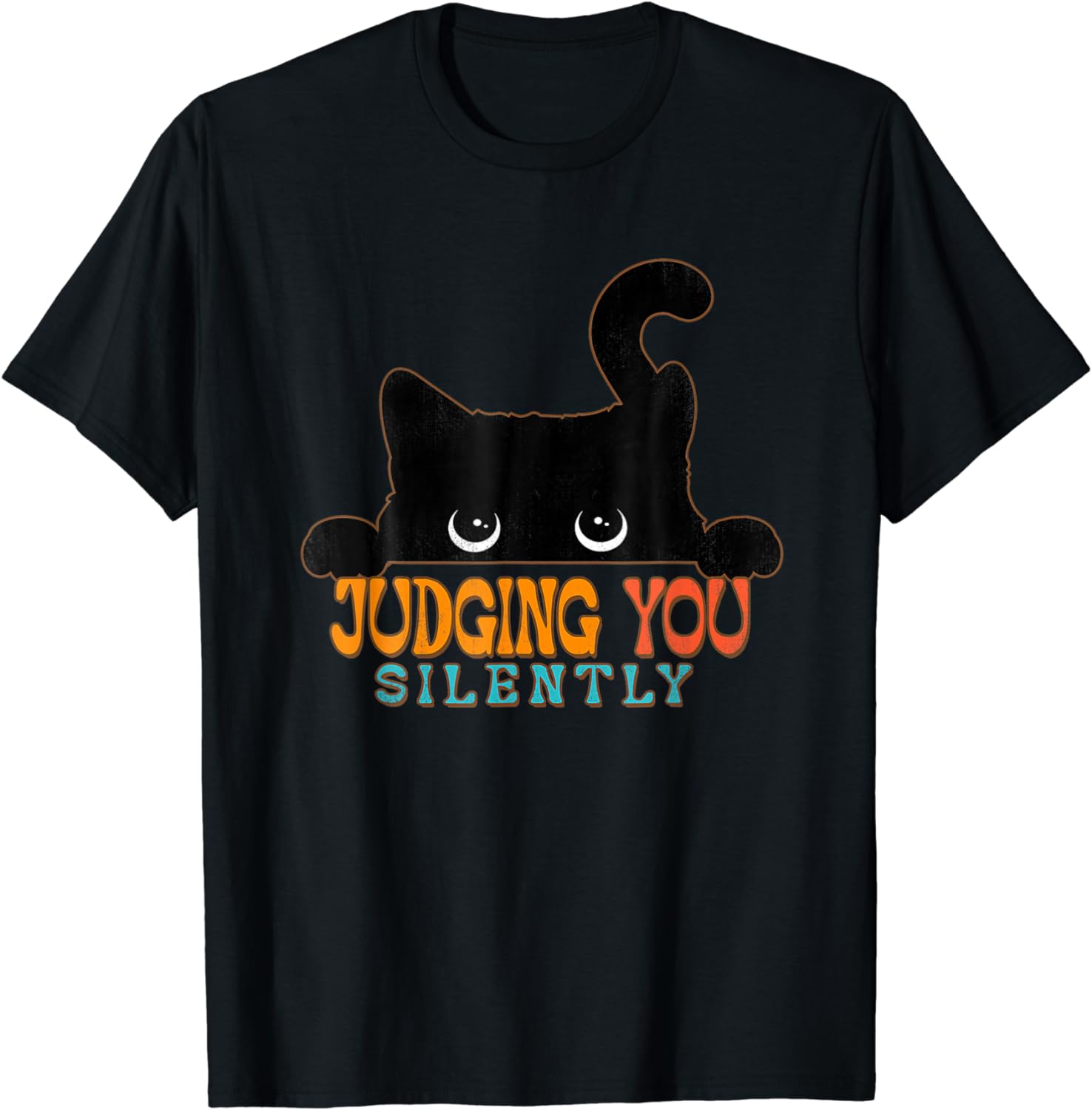 Funny Black Cat Judging You Silently Sarcastic Cat TShirt