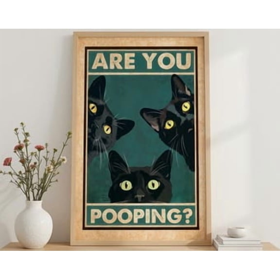 Funny Black Cat Poster Humorous Wall Art, Poster Home Decor , Poster Print Only