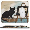 thumbnail image 1 of Funny Black Cat Print Mouse Pad, Cat Mouse Pad, Cat Gifts, Office Desk Accessories,Desk Decor, Rectangle Non-Slip Rubber, Stitched Edge,Funny Office Presents 10"x12", 1 of 8