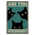 thumbnail image 1 of Funny Black Cat Wall Art - "Are You Pooping?" Vintage Bathroom Decor Poster - Retro Gothic Home Decor for Apartment or House, 8 x 12 Inch, 1 of 7