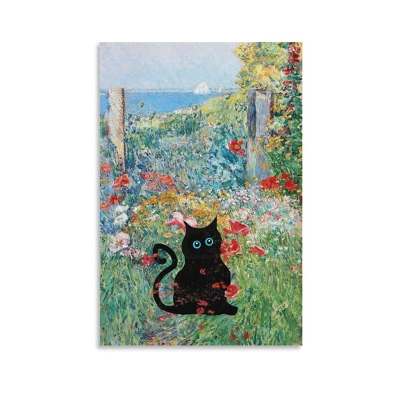 Funny Black Cat Wall Art Vincent Van Gogh Cat Prints, Van Gogh Cat Posters, Funny Gifts, Print Photo Art Painting Canvas Poster Home Decorative Bedroom Modern Decor Posters Gifts 12x18inch(30x45cm)