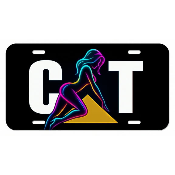 Funny Black Decorative License Plates for Caterpillar Cat Fan Beautiful Sexy Girl for Playboy Garage Decor for Men Decorative Tablet 020925DLP-4-53