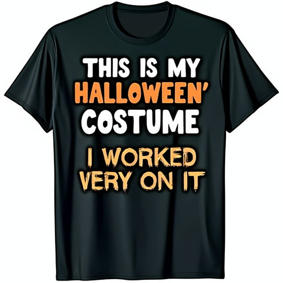 Funny Black Halloween T-Shirt This is my Halloween I Worked Very on It Eye Catching Design