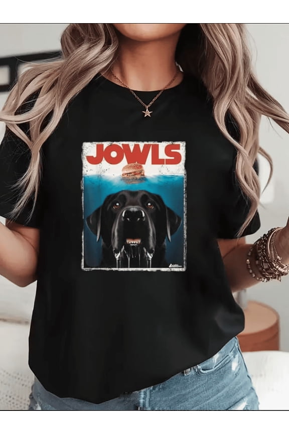 Funny Black Lab Jowls Labrador Retriever Mom Dad Pet Owner Gift Unisex T-Shirt, , up to Size 5XL