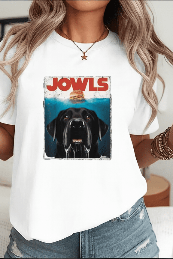 Funny Black Lab Jowls Labrador Retriever Mom Dad Pet Owner Gift Unisex T-Shirt, , up to Size 5XL