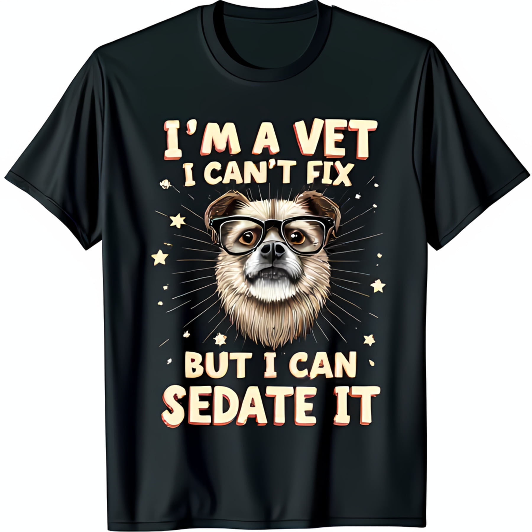 Funny Black TShirt for Dog Lovers I m a Vet I Can t Fix It But I Can