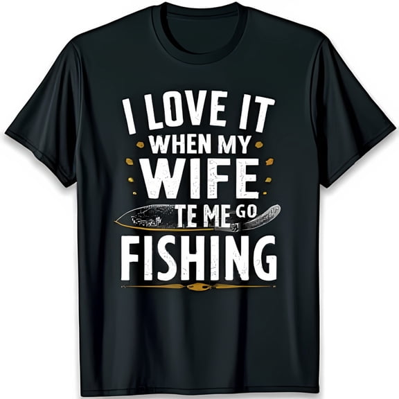 Funny Black T-Shirt for Lovers I Love It When My Wife Lets Me Go Graphic