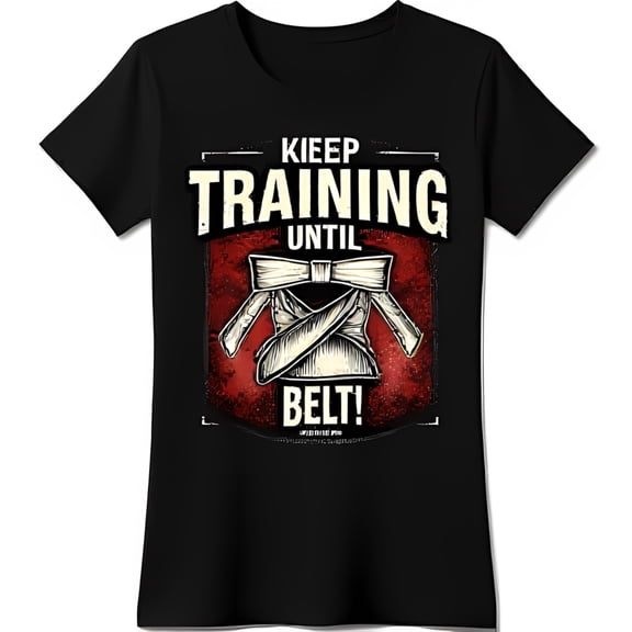 Funny Black T-Shirt for Martial Lovers: Keep Until Belt Graphic