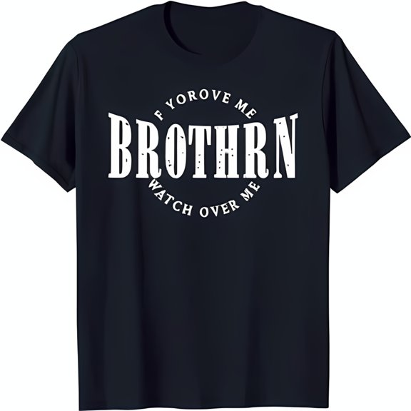 Funny Black T-Shirt for Men Playful Brother Love Graphic Design